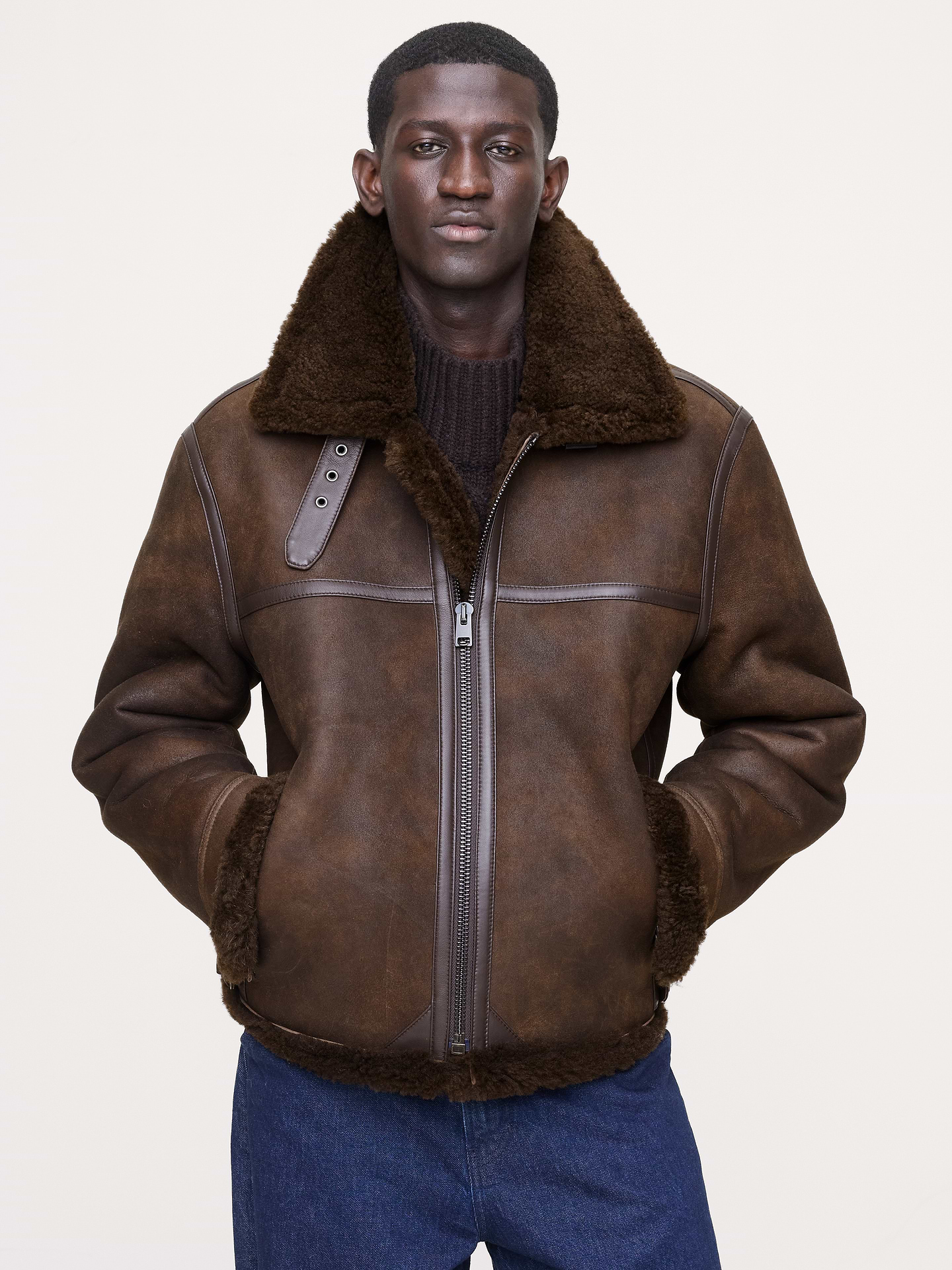 Image number 1 showing, Shearling Aviator Jacket