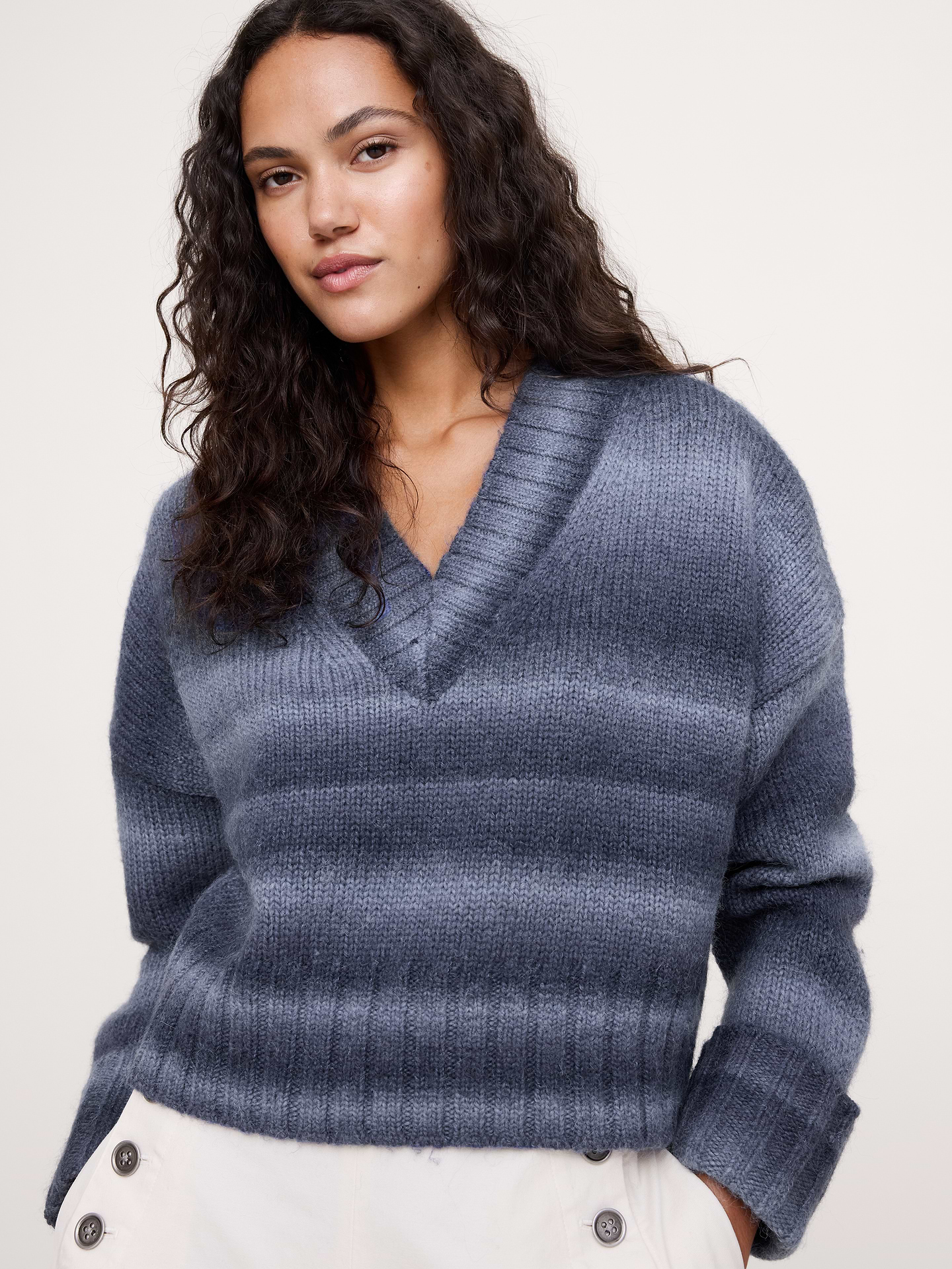 Image number 1 showing, Wool-Alpaca Blend V-Neck Sweater