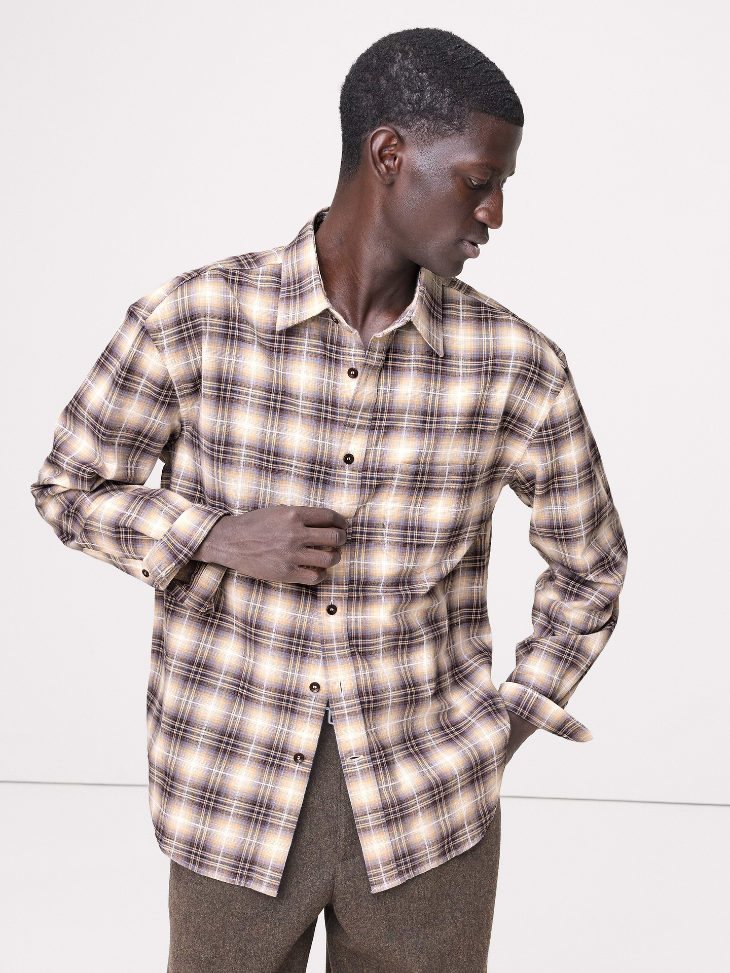 Image number 1 showing, Relaxed-Fit Slub Cotton Shirt