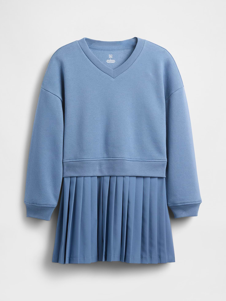 Image 2 of 4, Kids VintageSoft Pleated Sweatshirt Dress