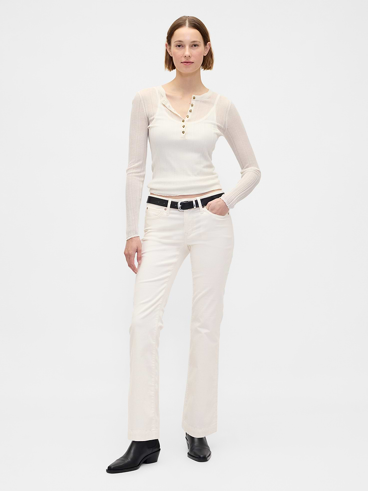 Image number 1 showing, Low Rise Corduroy Long & Lean Pants