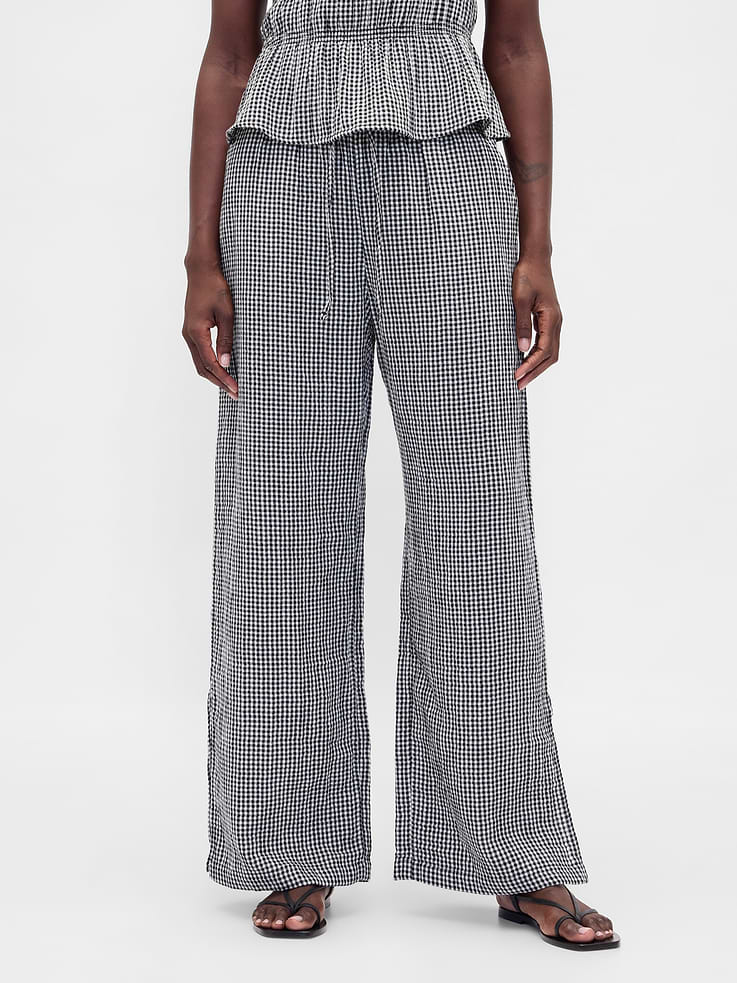 Image number 2 showing, Cotton Gauze Easy Split-Hem Pants