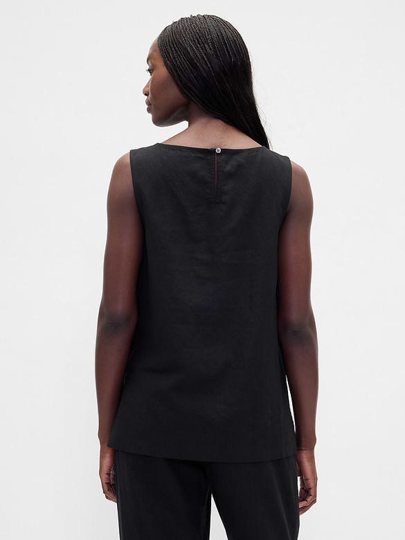 Linen-Blend Shell Tank Top