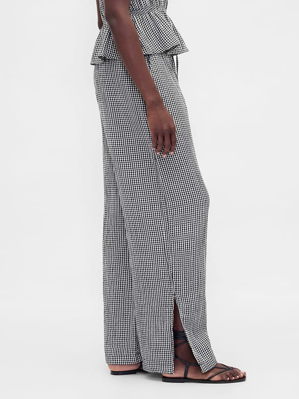 Cotton Gauze Easy Split-Hem Pants