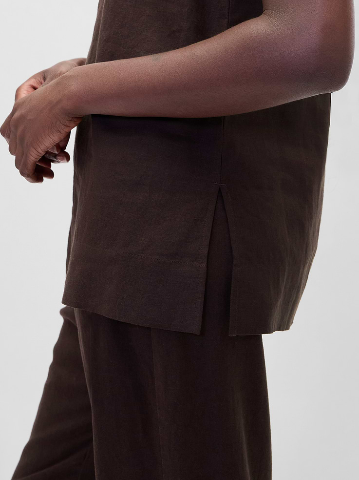 Image number 4 showing, Linen-Blend Shell Tank Top
