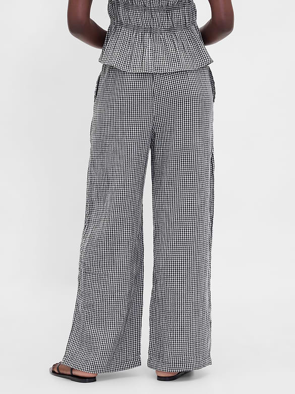 Cotton Gauze Easy Split-Hem Pants