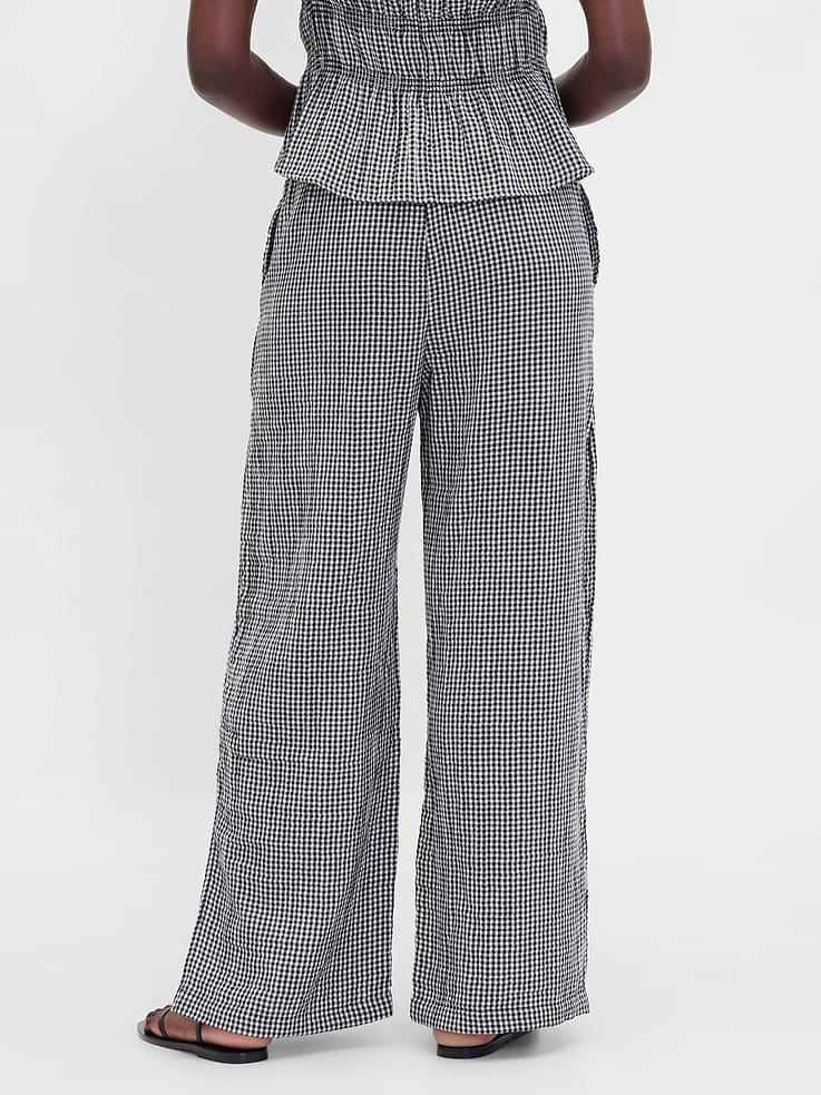 Image number 4 showing, Cotton Gauze Easy Split-Hem Pants