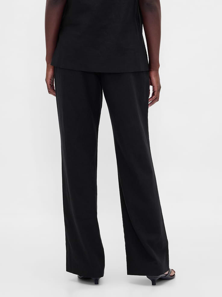 Image number 4 showing, Low Rise Linen-Blend Flare Pants