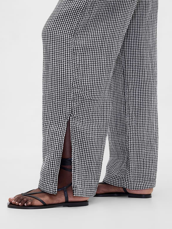 Cotton Gauze Easy Split-Hem Pants