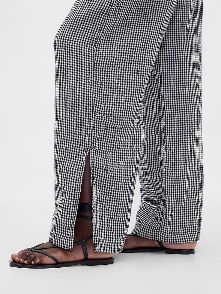 Image number 6 showing, Cotton Gauze Easy Split-Hem Pants