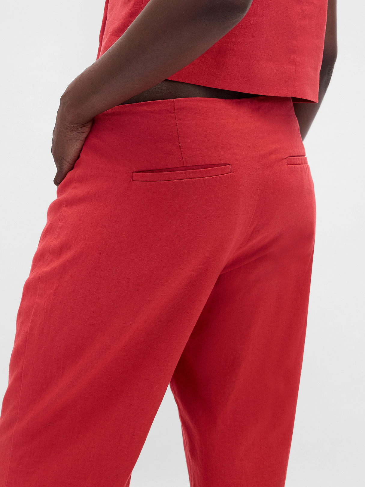 Low Rise Linen-Blend Flare Pants | Gap