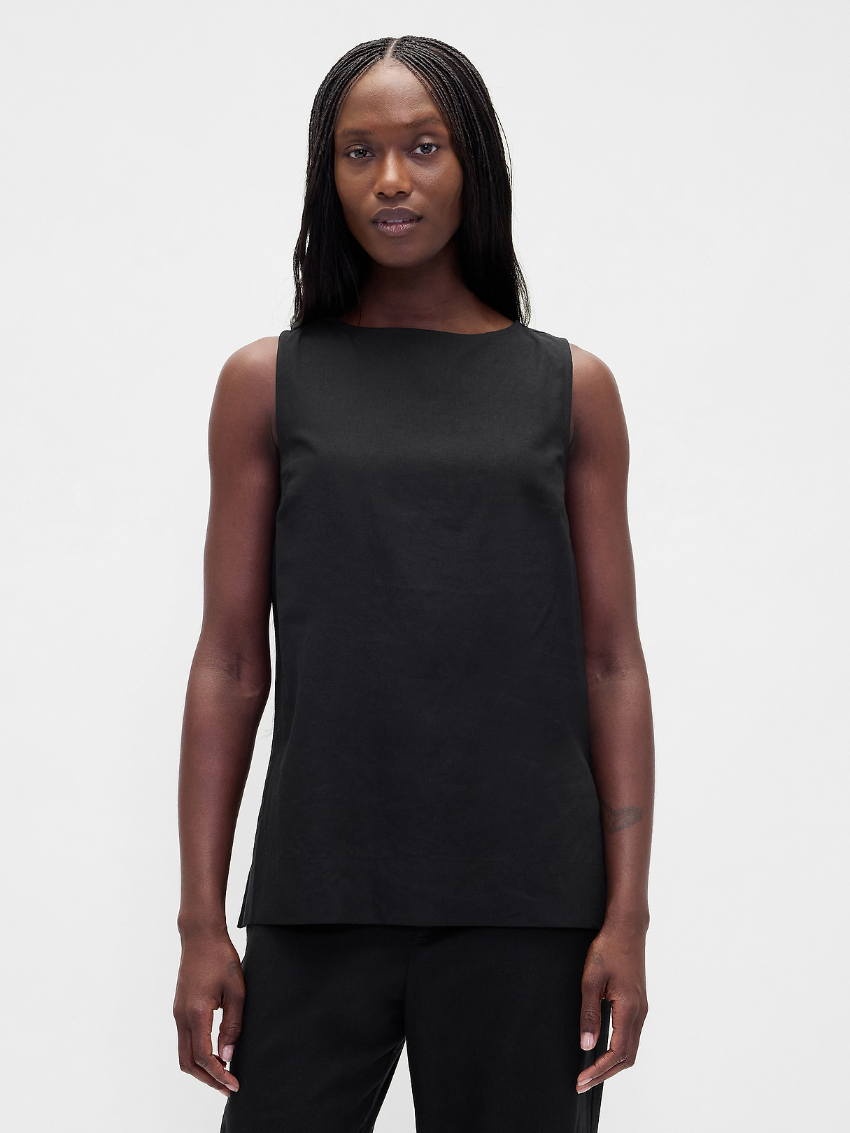 Linen-Blend Shell Tank Top | Gap