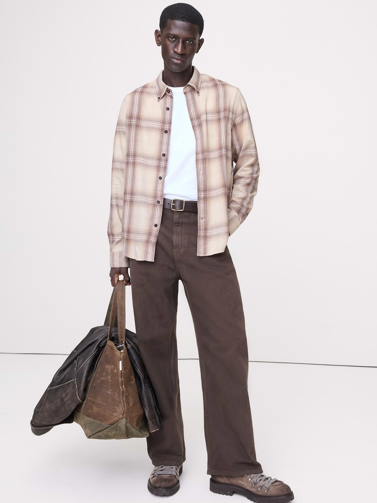 Image number 1 showing, Standard-Fit Lightweight Flannel Shirt