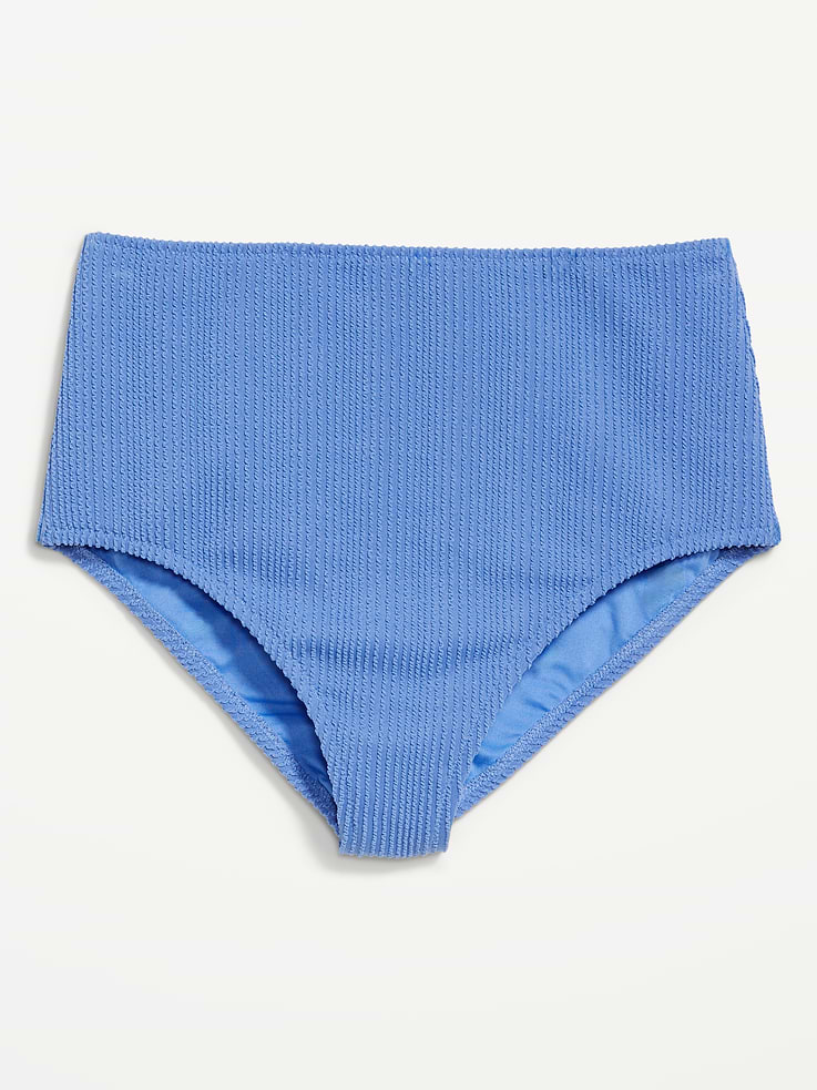 L'image numéro 4 présente Culotte de bikini côtelée à taille haute