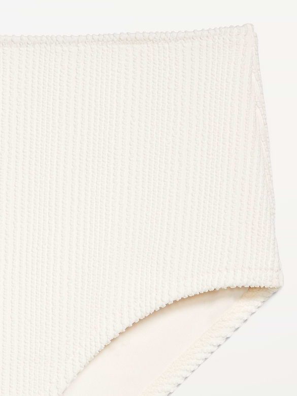 High-Waisted Ribbed Bikini Swim Bottoms