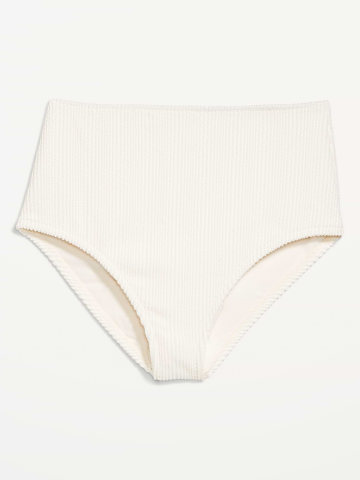 Image number 4 showing, High-Waisted Ribbed Bikini Swim Bottoms