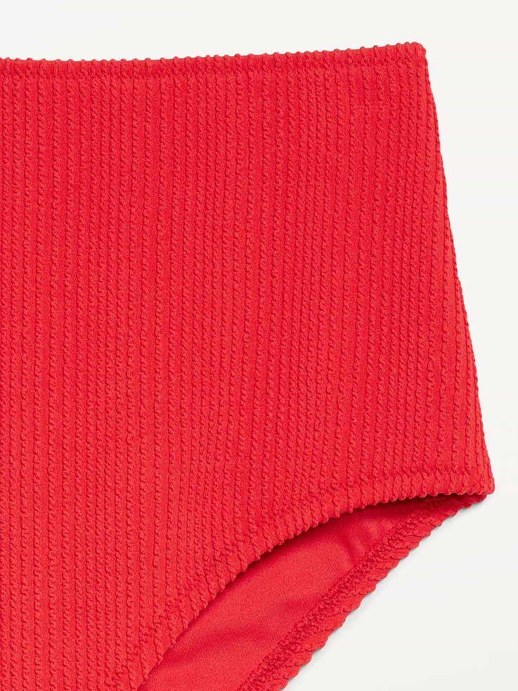 Image number 9 showing, High-Waisted Ribbed Bikini Swim Bottoms