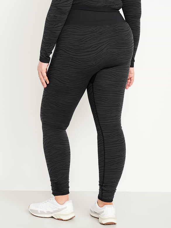 High-Waisted Seamless Jacquard Leggings