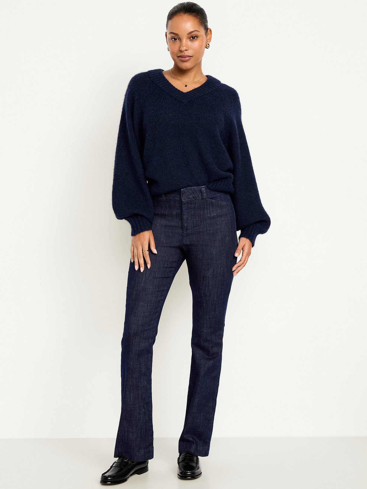High-Waisted Pixie Flare Pants - Dark Wash by Old Navy