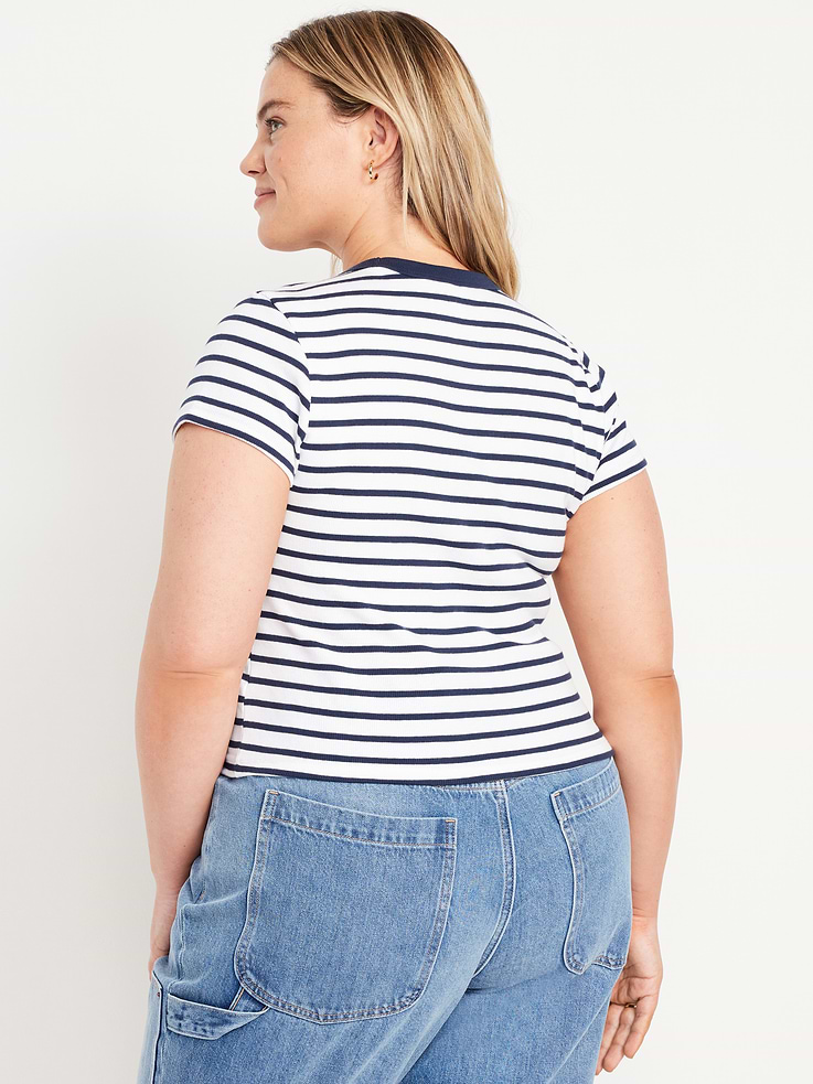 Image number 8 showing, Snug Crew-Neck Ribbed T-Shirt