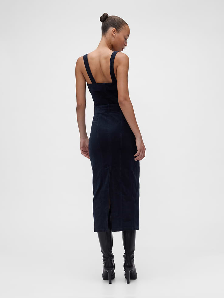 Image 2 of 2, GapStudio Corduroy Belted Midi Dress