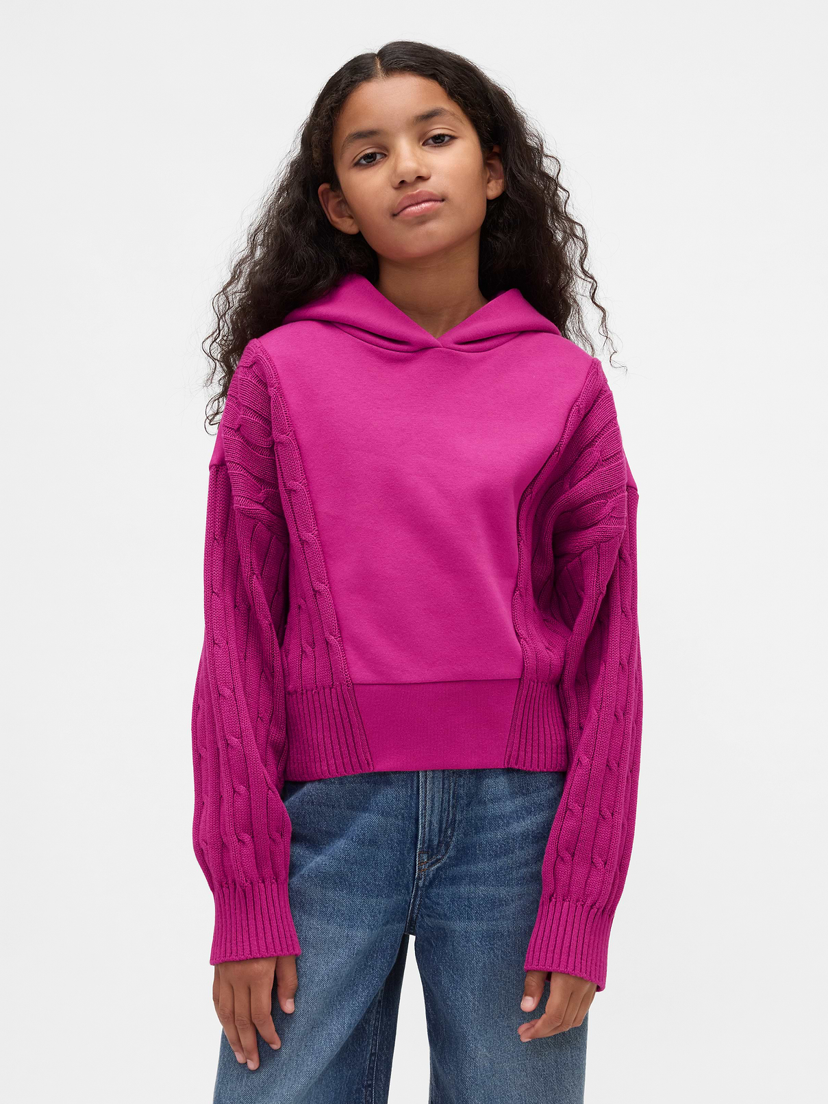 Kids VintageSoft Mixed Media Hoodie