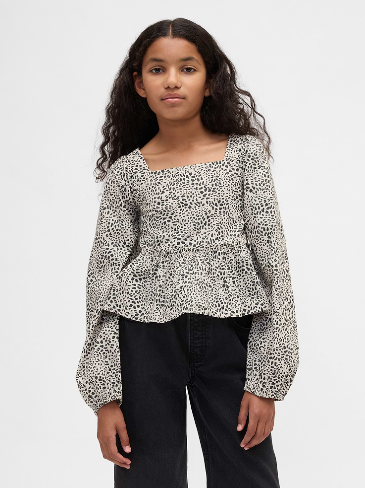Image number 1 showing, Kids Poplin Peplum Top