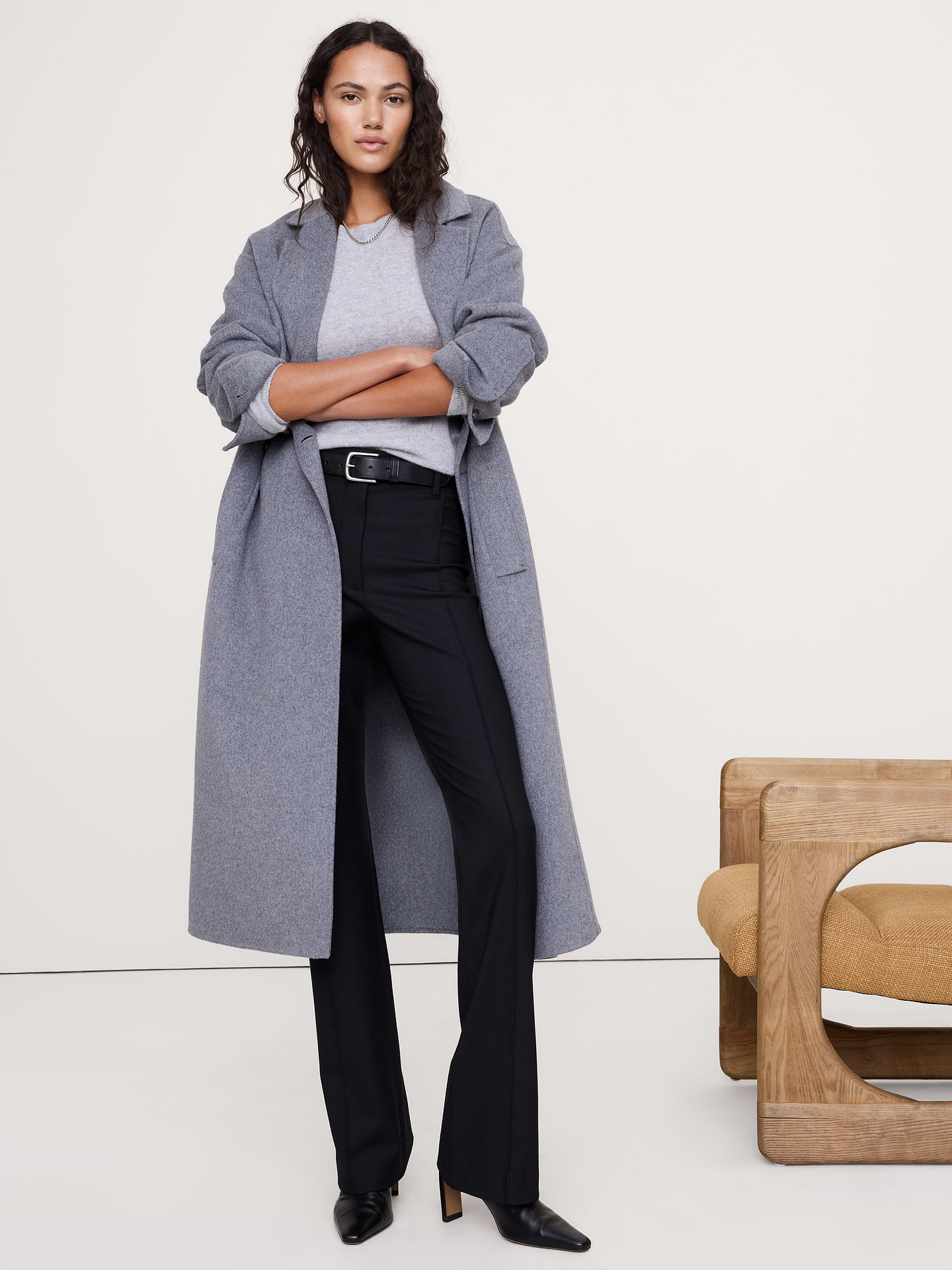 L'image numéro 1 présente Pantalon ultra-étroit à taille haute en flanelle