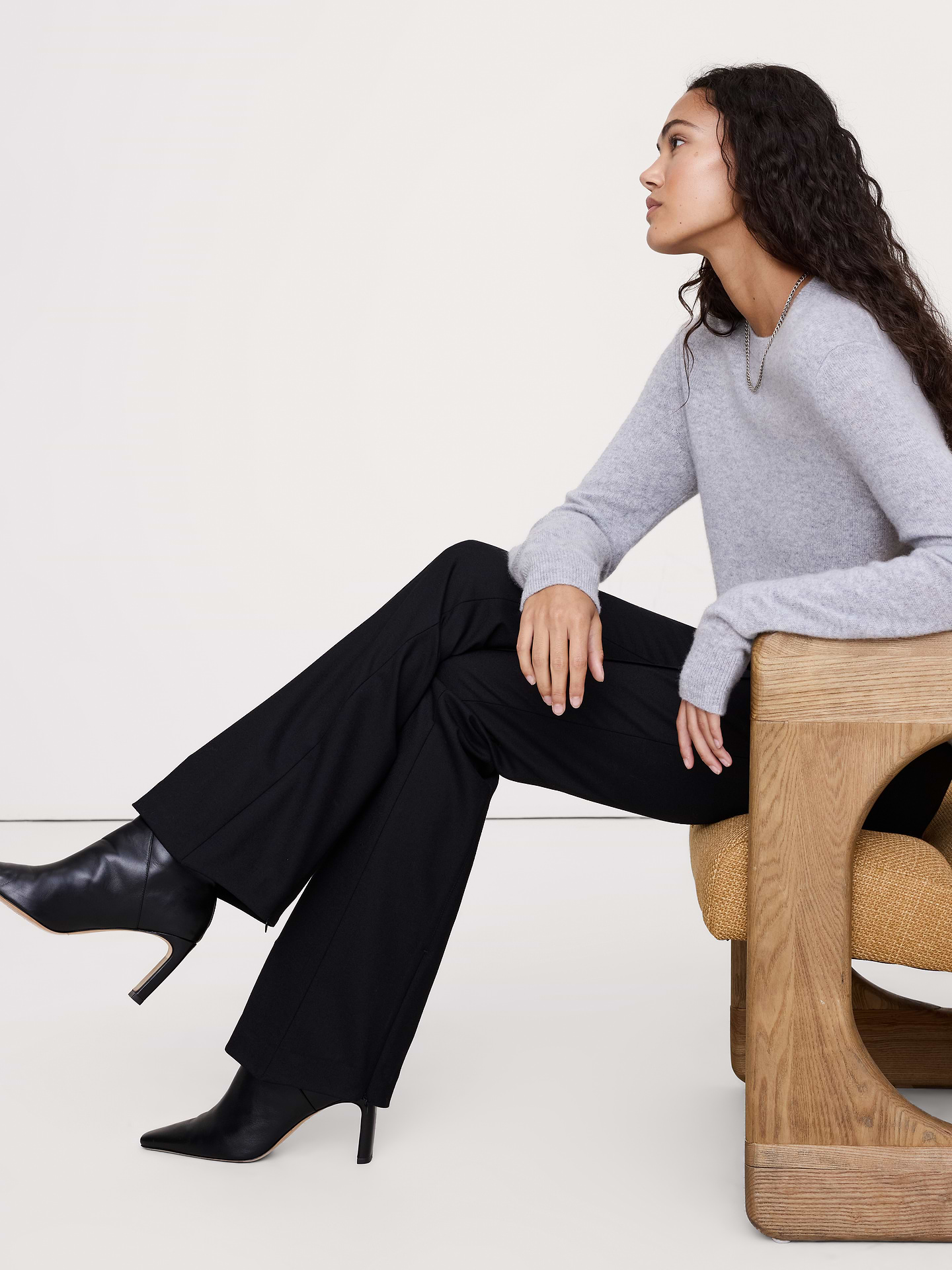 L'image numéro 3 présente Pantalon ultra-étroit à taille haute en flanelle