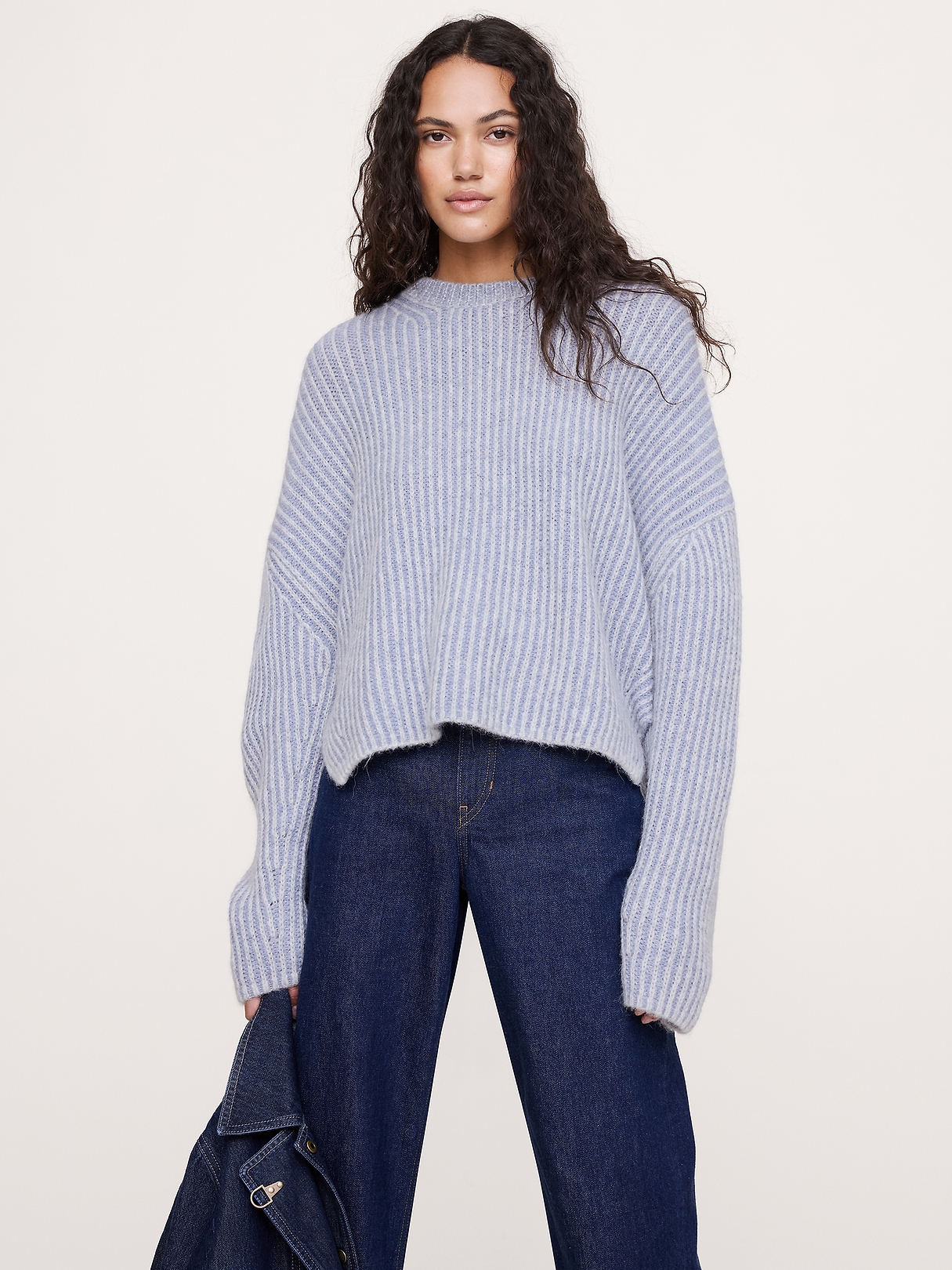 Alpaca-Wool Blend Ribbed Sweater | Banana Republic