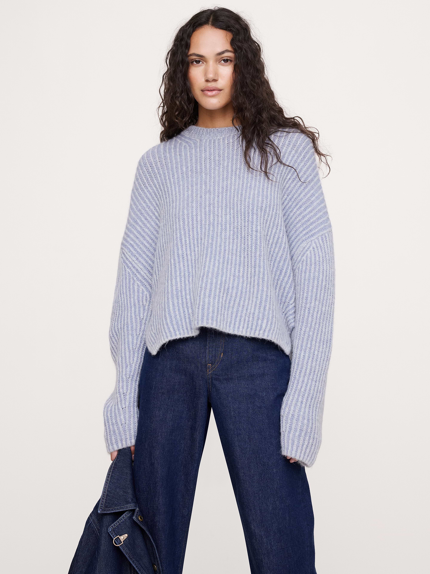 Image number 1 showing, Alpaca-Wool Blend Ribbed Sweater