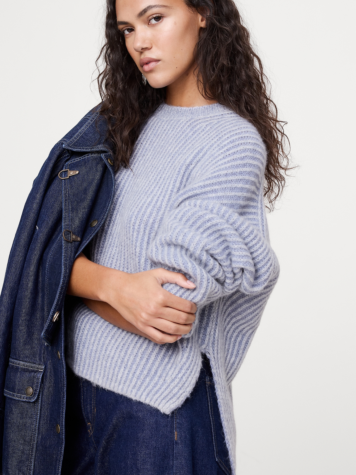 Alpaca-Wool Blend Ribbed Sweater | Banana Republic