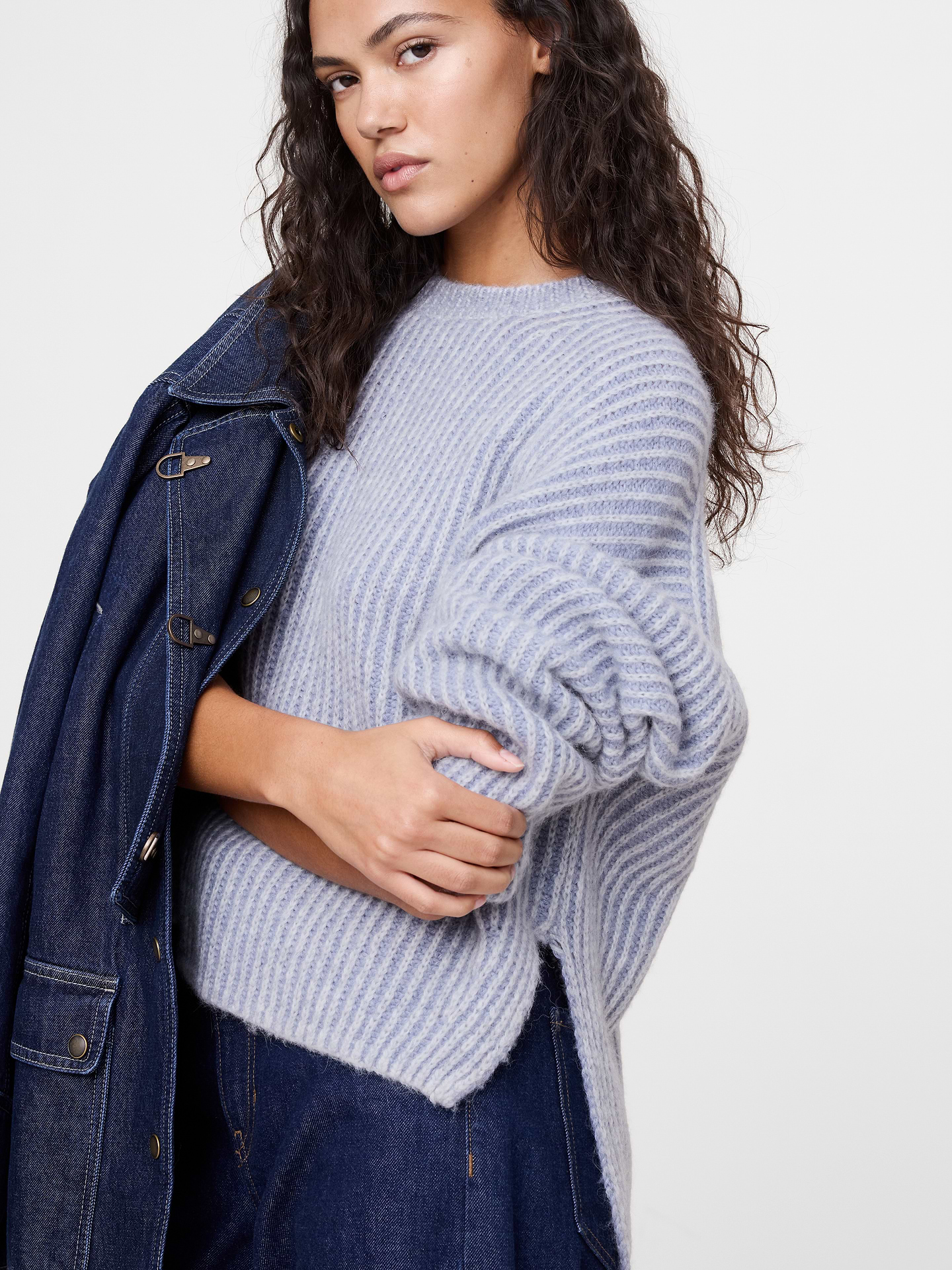 Image number 3 showing, Alpaca-Wool Blend Ribbed Sweater