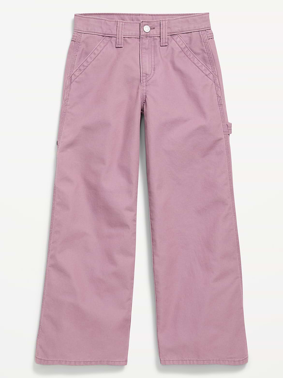 Pantalon menuisier coupe très généreuse à jambe large pour fille