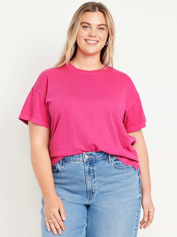 T-shirt ras du cou rétro pour femme