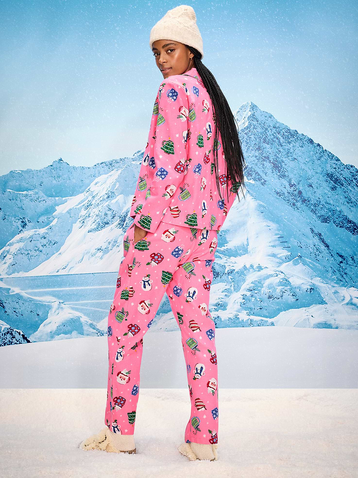 Image number 2 showing, Printed Flannel Pajama Pant Set for Women