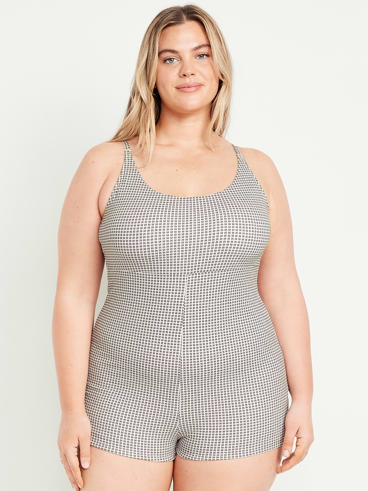 Image number 7 showing, Textured Swim Romper -- 2.5-inch inseam
