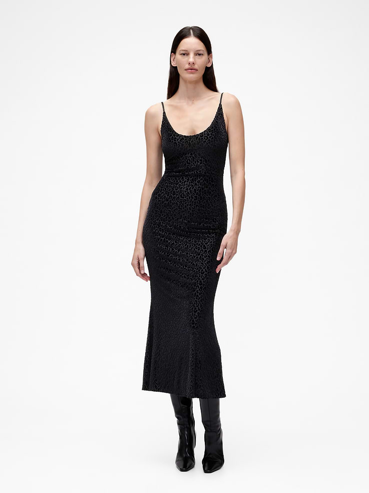 Image number 1 showing, GapStudio Burnout Velvet Leopard Slip Dress