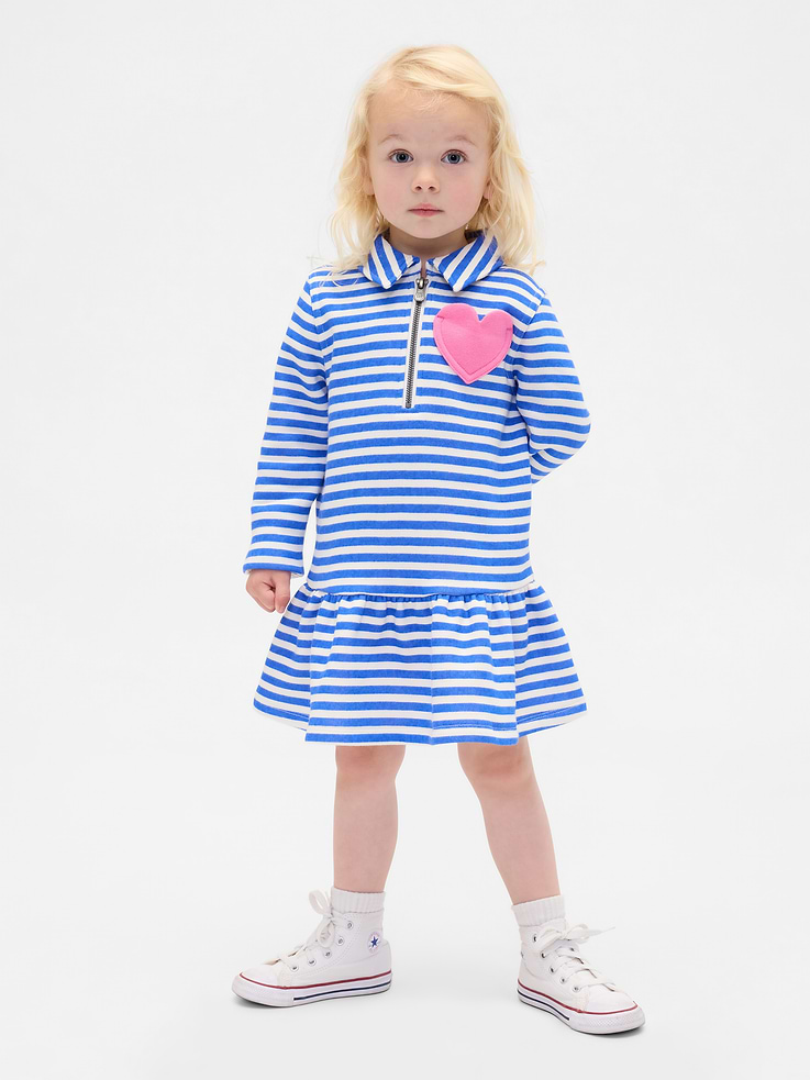 Image number 1 showing, Baby & Toddler Half-Zip Pullover Sweatshirt Dress