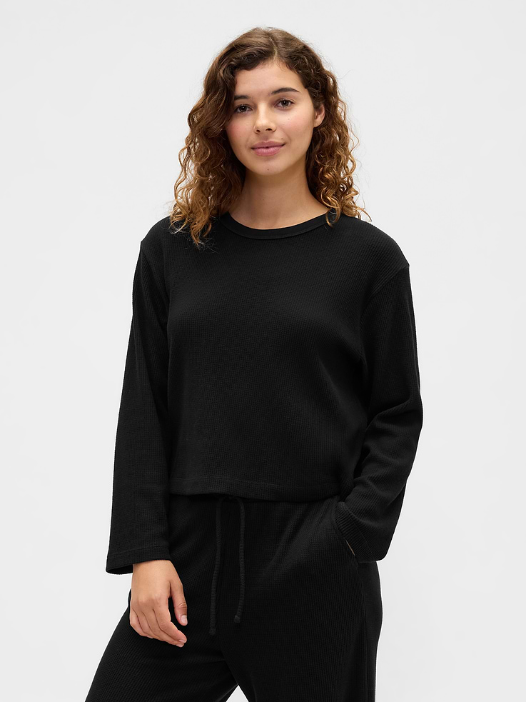 Image number 1 showing, Relaxed Waffle-Knit PJ T-Shirt