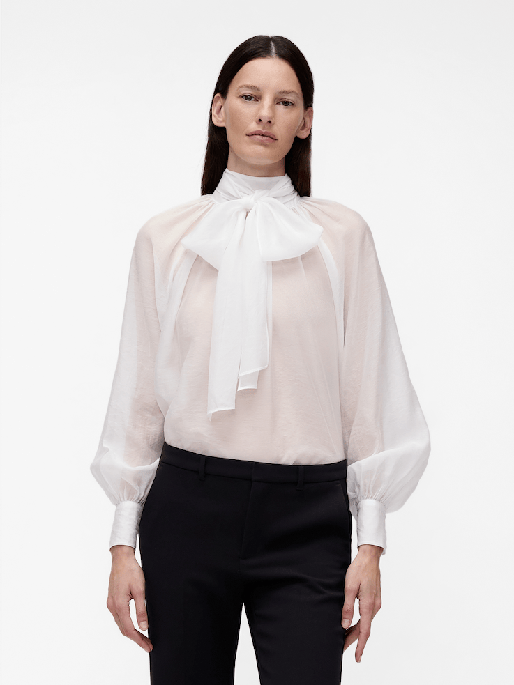 Image number 1 showing, GapStudio Sheer Bow Shirt