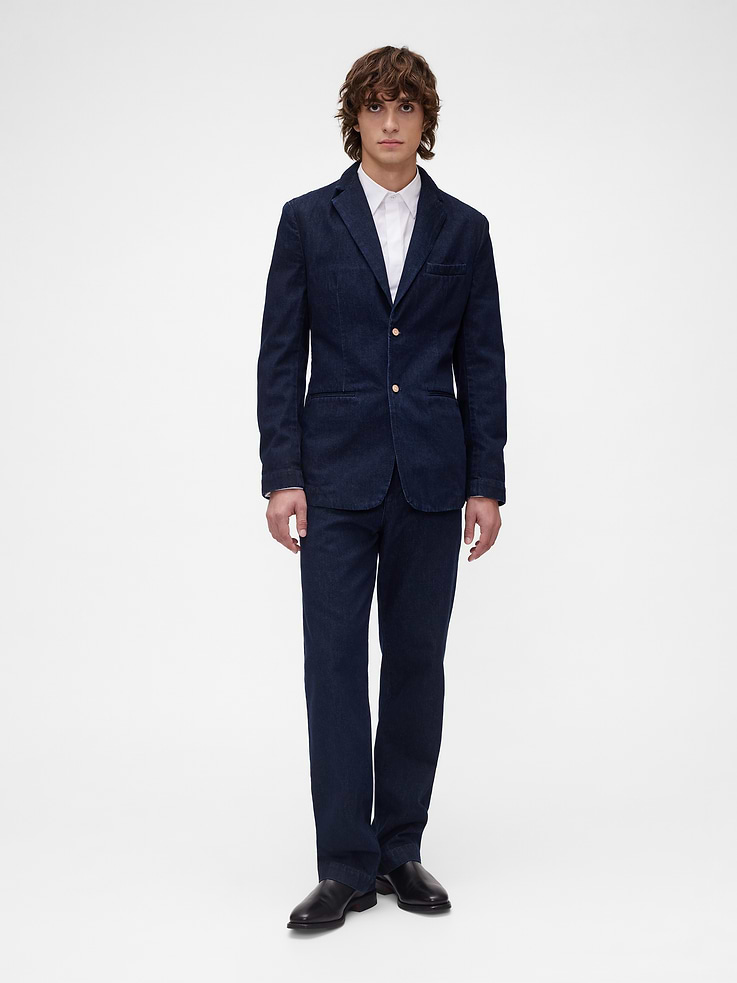 Image 1 of 2, Fit: Relaxed, baggy fit through the hip & thigh with a loose, straight leg. Made with a longer inseam that stacks at your shoes., Fabric: 13 oz (369 g) rigid denim with 100% regenerative cotton., Stretch: No Stretch. Authentic rigid denim that gets better with every wear. Made to wear all day & break in over time., Look: A classic five-pocket jean in a signature dark indigo wash., Details: Zip fly & five-pocket styling., Responsibly Made: This jean is part of our water-saving Washwell program. Compared with conventional wash methods, Washwell uses at least 20% less water., More Sustainable Cotton: Made with 100% regenerative cotton which is grown using holistic agricultural practices that improve soil health, climate resilience, water retention, and local biodiversity., Explore our GapJeans Fit Guide ., Online exclusive., Product #866561