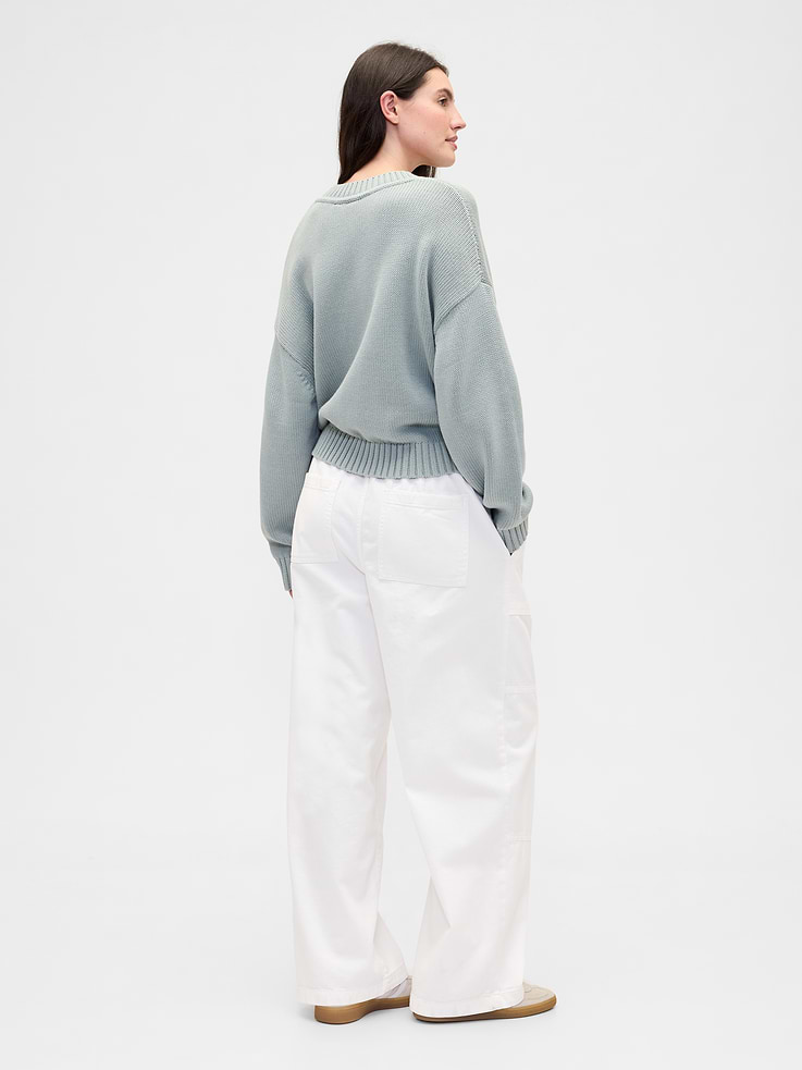 Image number 6 showing, High Rise Pull-On Wide-Leg Utility Jeans