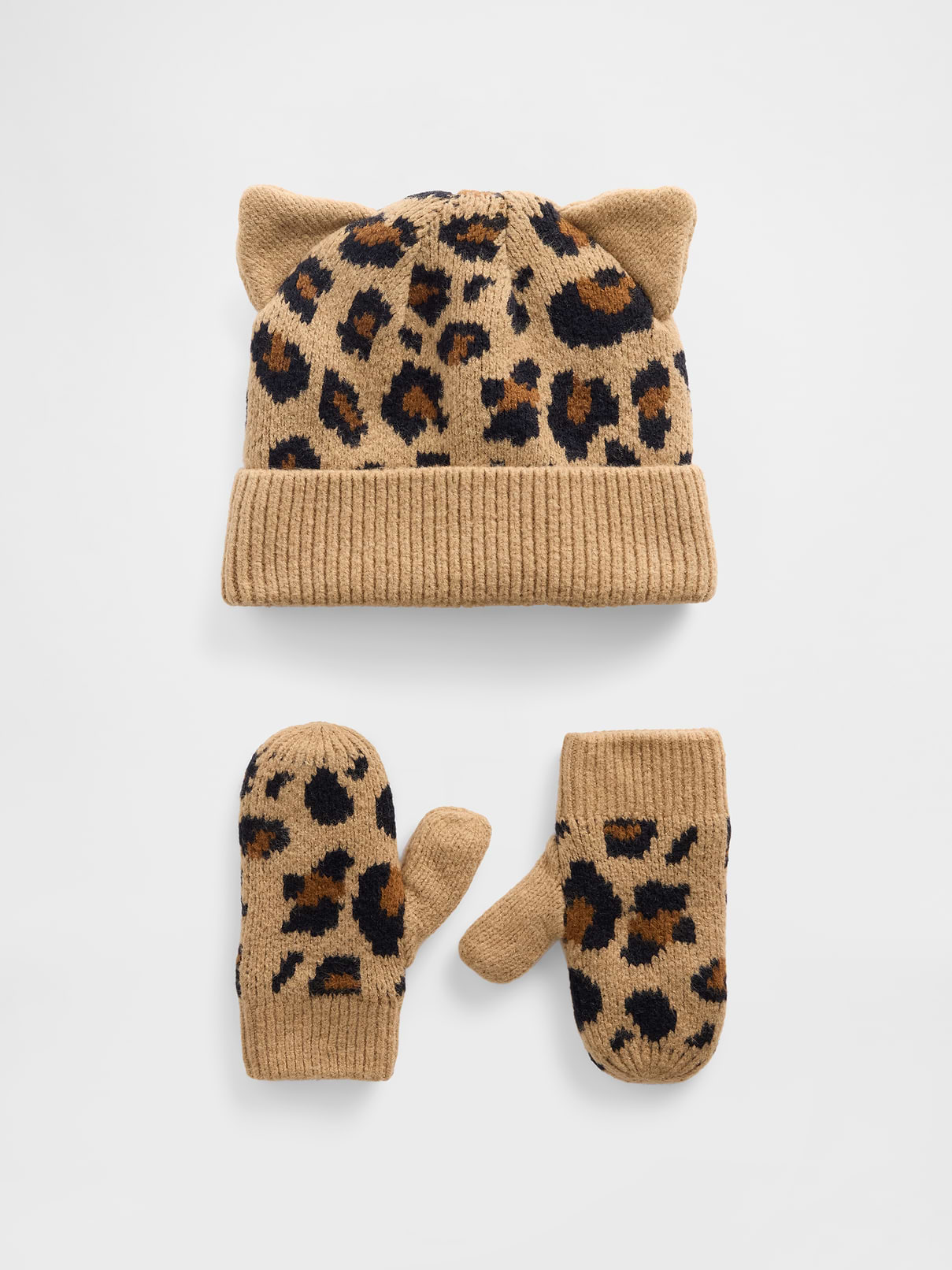 Baby & Toddler CashSoft Leopard Beanie & Mittens Set