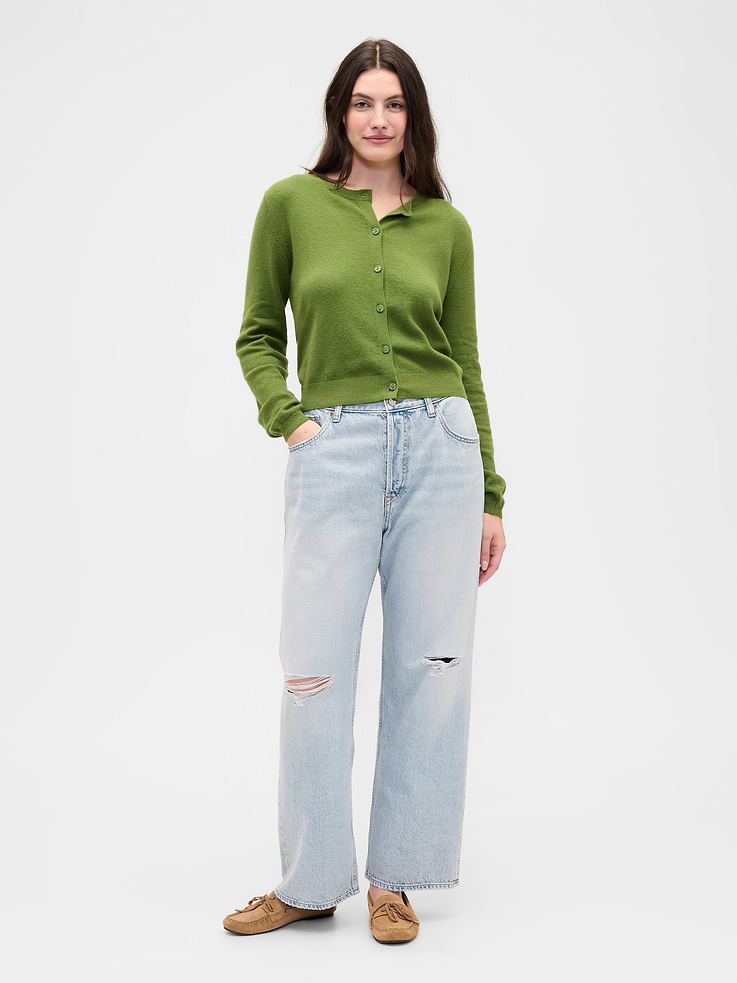 Image number 5 showing, Low Slung Destructed Relaxed Straight Jeans