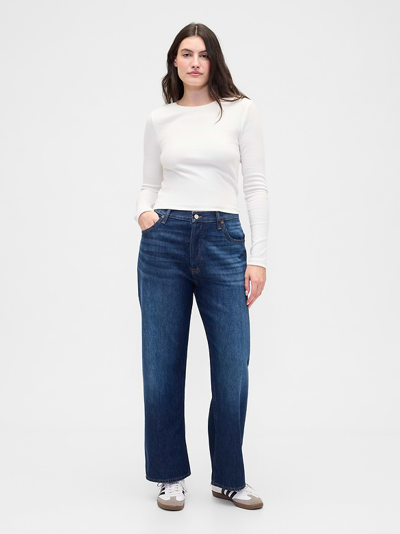 Low Slung Relaxed Straight Jeans