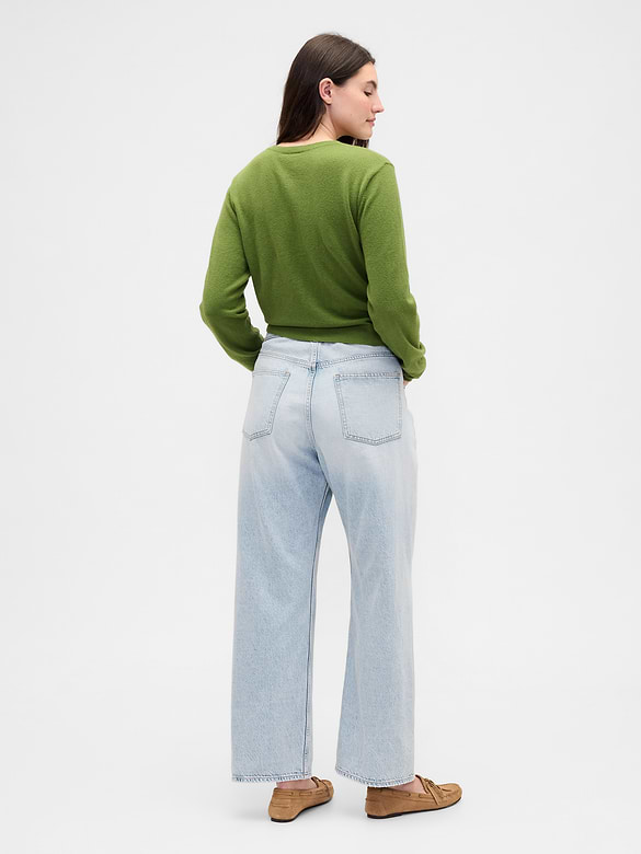 Low Slung Destructed Relaxed Straight Jeans