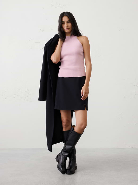 Lurex Halter Sweater Tank