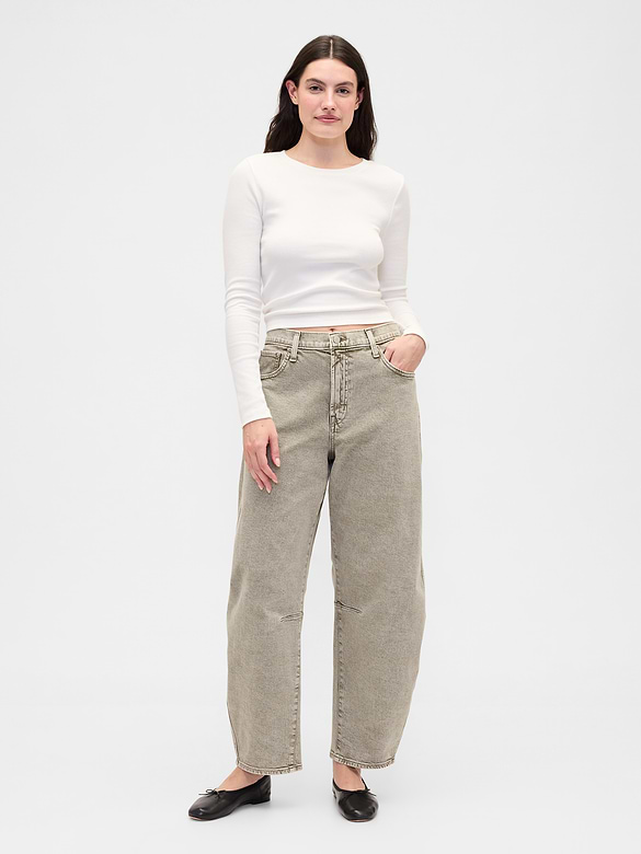 High Rise Barrel Jeans