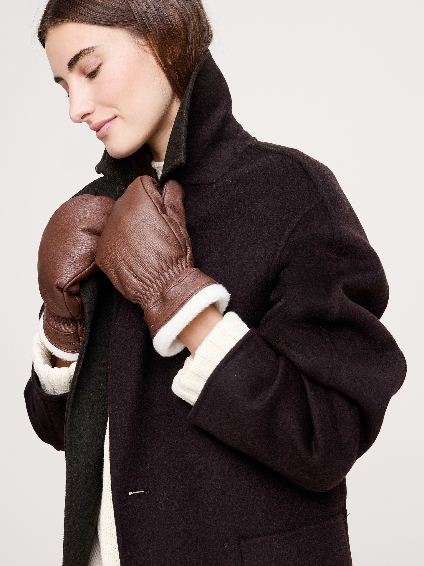Image number 2 showing, Boda Leather Mittens by Hestra